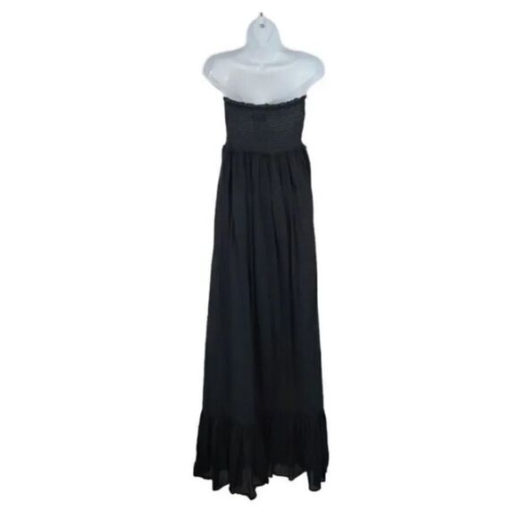 Vintage 90s Denim & Supply Ralph Lauren Strapless Smocked Black Maxi Dress Small - Picture 6 of 10